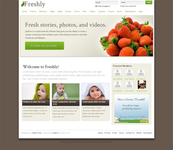Freshly – Giao diện cho PhpFox&nbsp;3.x